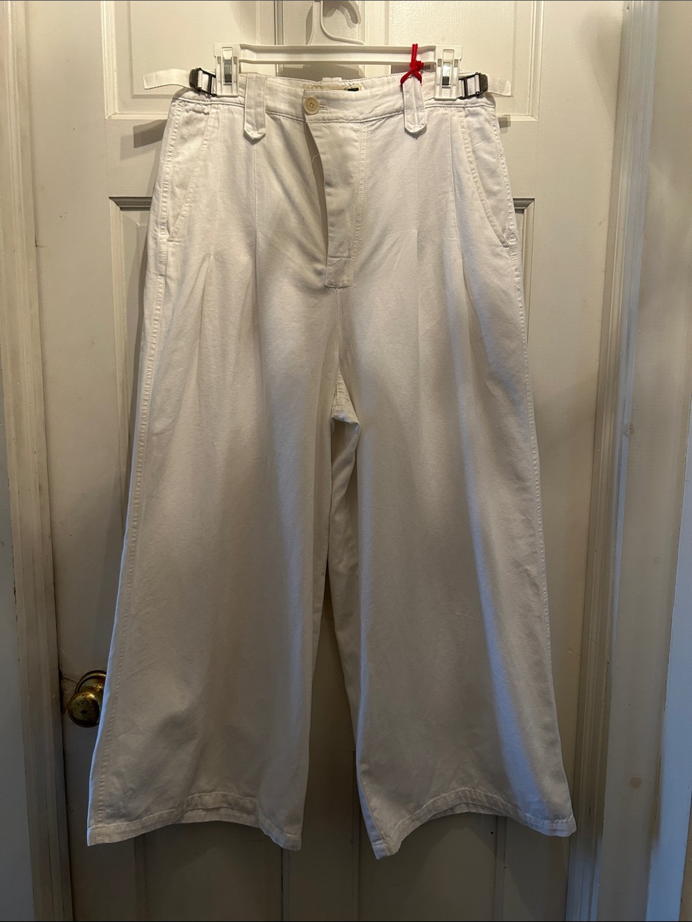 Zara NWT Wide Leg White Cotton Pants
